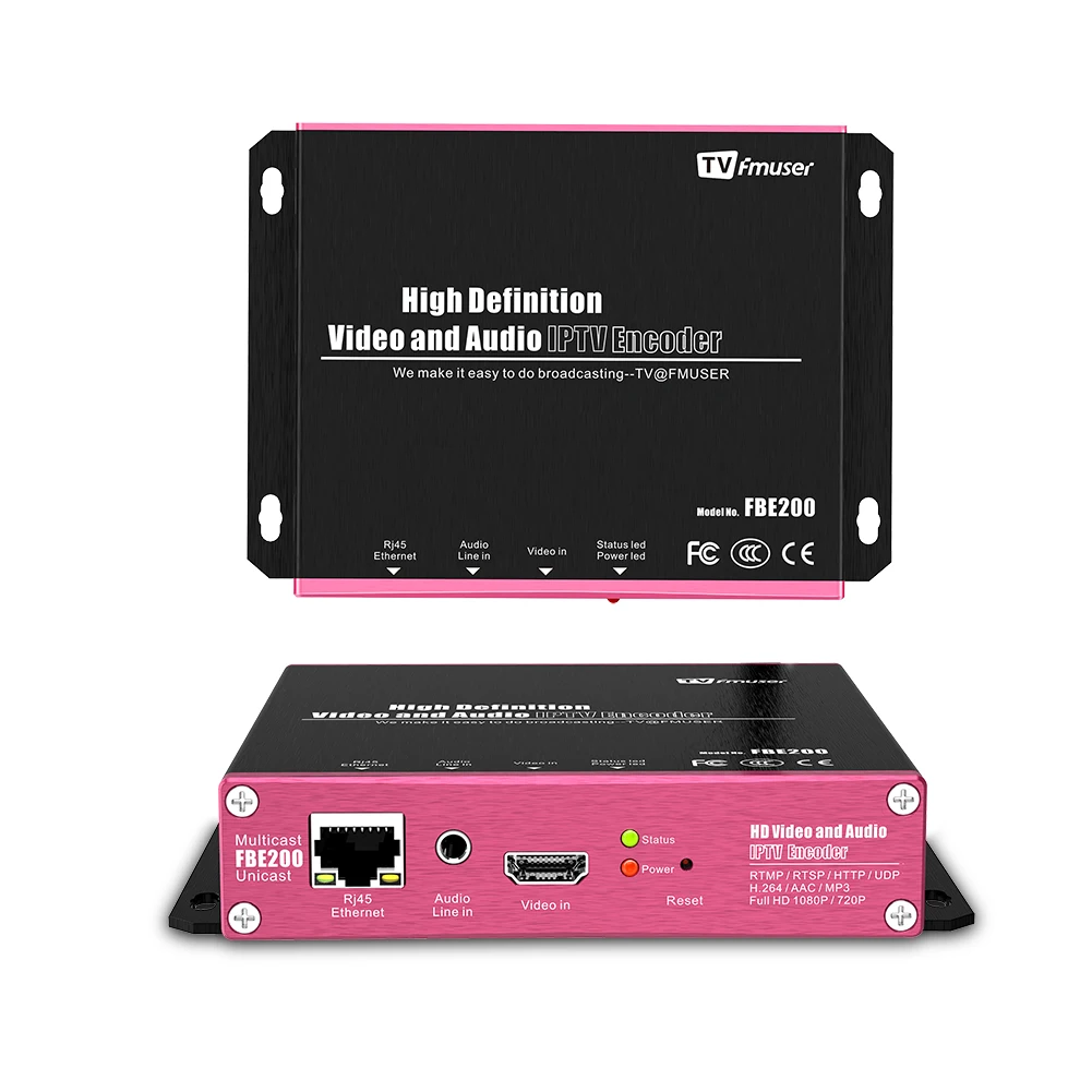FMUSER FBE200 H.264/H.265 IPTV кодировщик для HD прямой трансляции поддержка M3U8 HLS IP