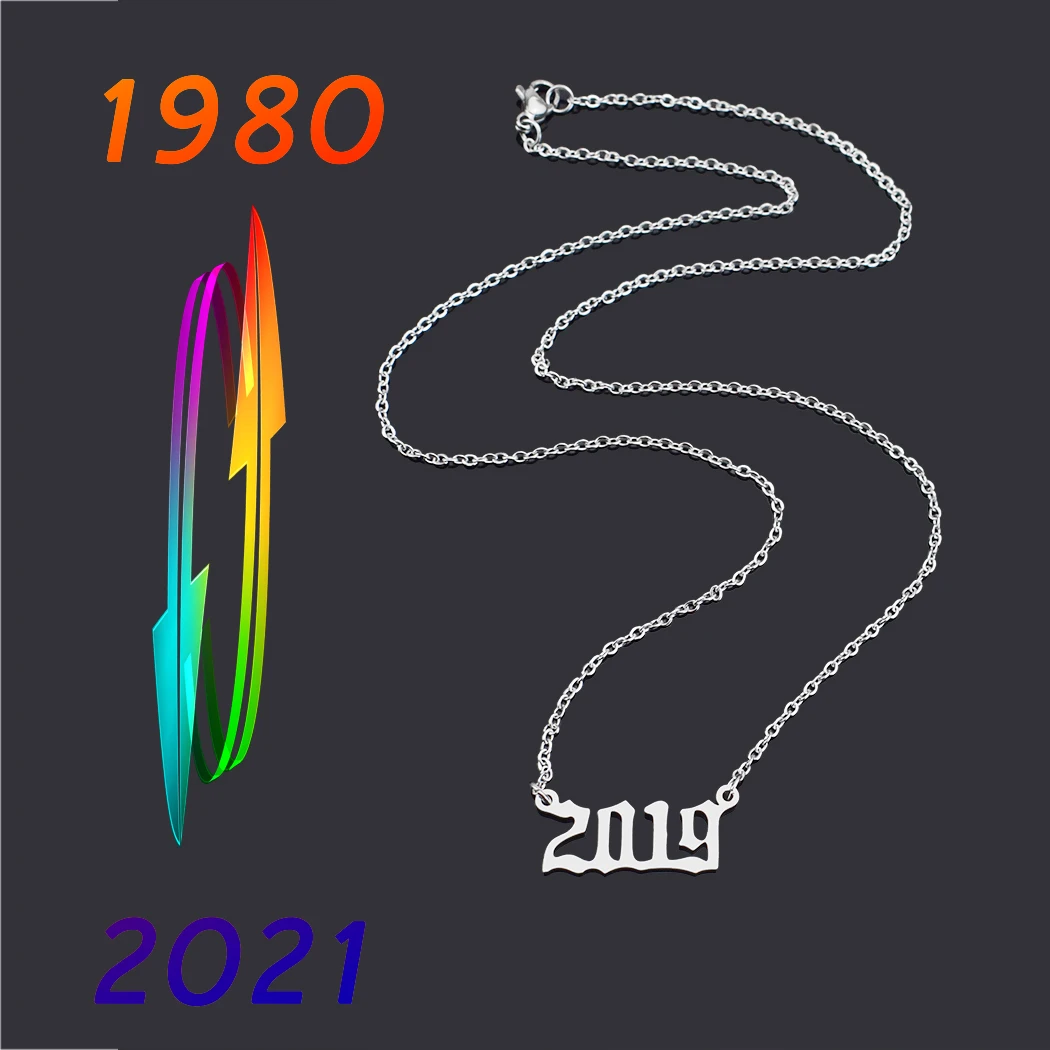 Женское ожерелье золотого и серебряного цвета с подвесками в виде цифр на сезон