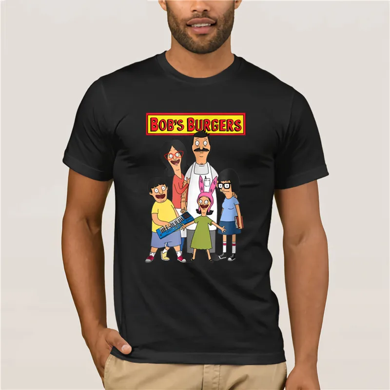 2019 Мужская футболка Bob s Burgers новая семейная поза с логотипом 100% хлопок мода
