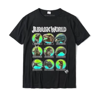 jurassic world two dino heads chart graphic t shirt normal tops shirt for men cotton top t shirts casual new design