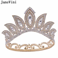 janevini baroque beaded diamond headband crystal tiaras and crowns hair jewelry for braids vintage bridal wedding royal crown