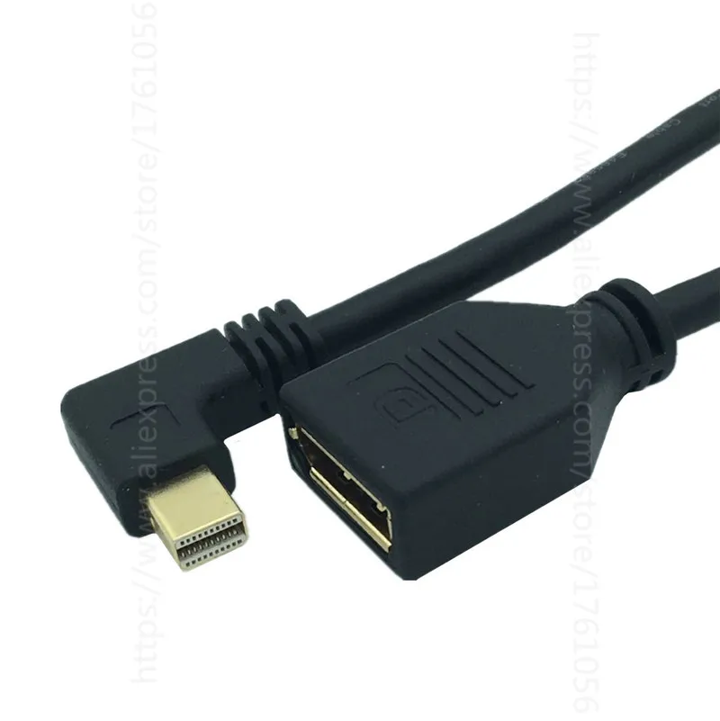 Кабель Thunderbolt Mini DisplayPort-DisplayPort 90 Угловой Удлинительный кабель DP-DP 30 см для