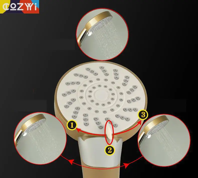 Ручная насадка для душа из АБС-пластика золотой модный стиль большая круглая