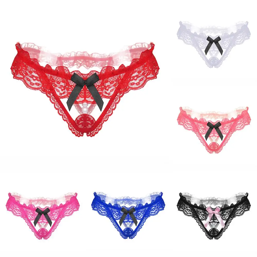 

Sexy hollow transparent mesh crotchless thongs fashion ladies lace floral panties G-String Erotic lingerie intimate underpant