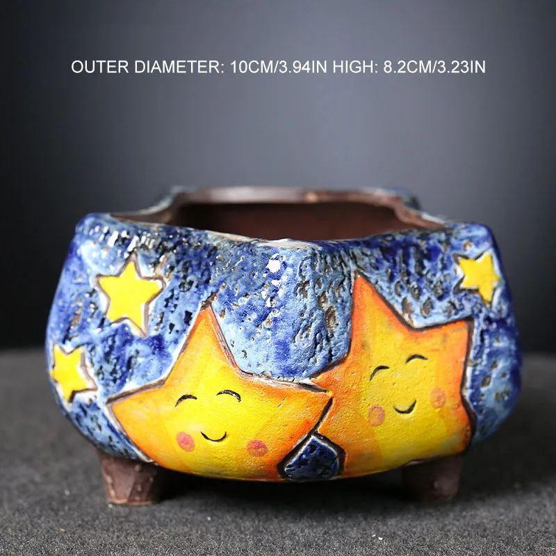 Креативный керамический геометрический цветочный горшок с бриллиантами простой