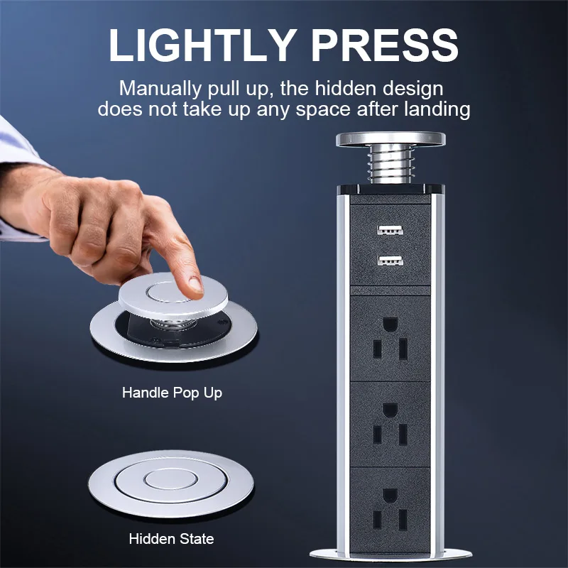 Фото Новинка 2/3 Выдвижная розетка для кухни с USB-портом 16 А переменного тока в стандартная вилка стандарта EU FR UK US AU №2