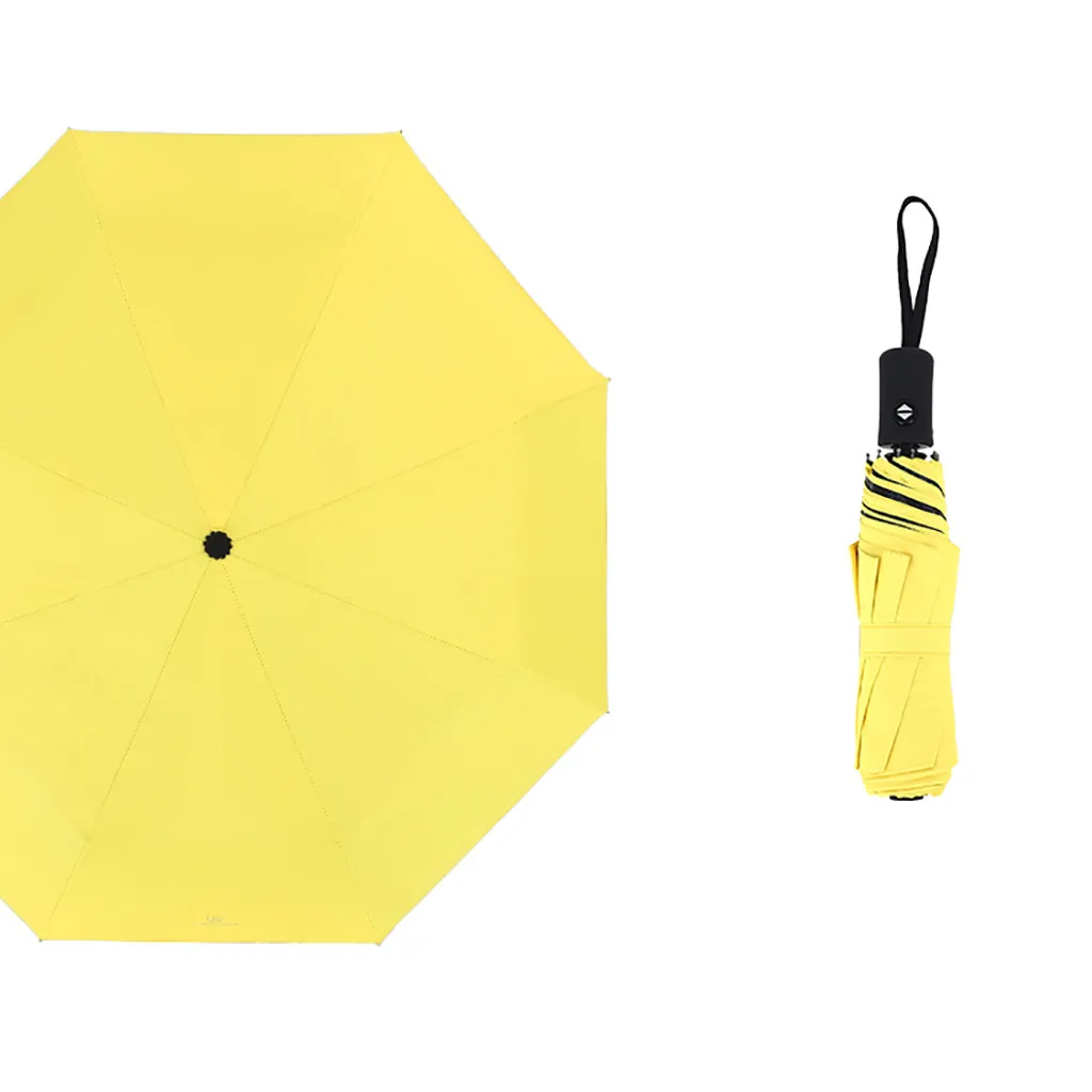 Yellow Зонт, ветрозащитный зонт, складной зонт с защитой от ультрафиолета для девочек, цветной перевернутый складной автоматический зонт, роскошный#45 - Цвет: Yellow