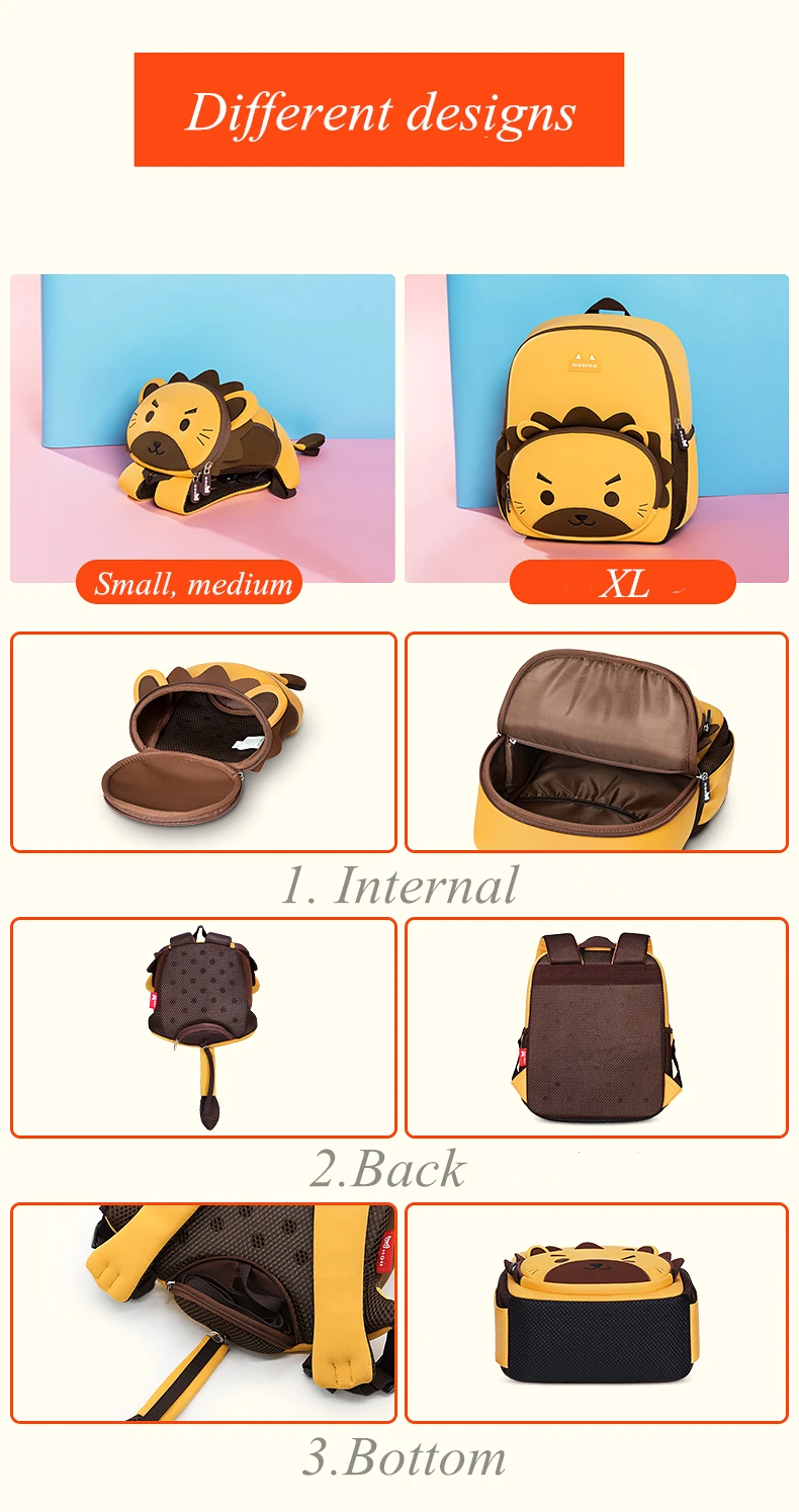 Рюкзак NOHOO с 3D рисунком, Детская сумка для девочек и мальчиков, школьные сумки mochila escolar, милые водонепроницаемые Рюкзаки для детского сада