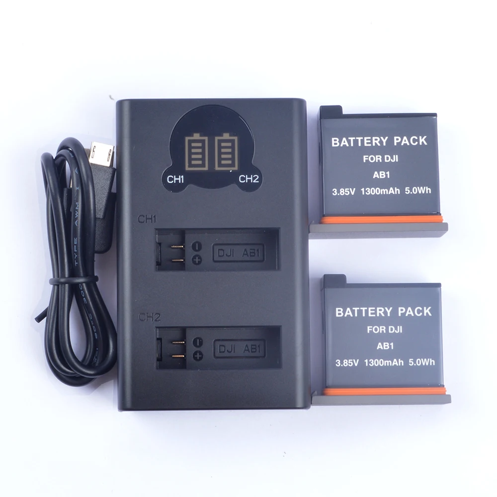 Батарея AB1 с двойным жк дисплеем USB зарядное устройство совместимо DJI Osmo Action