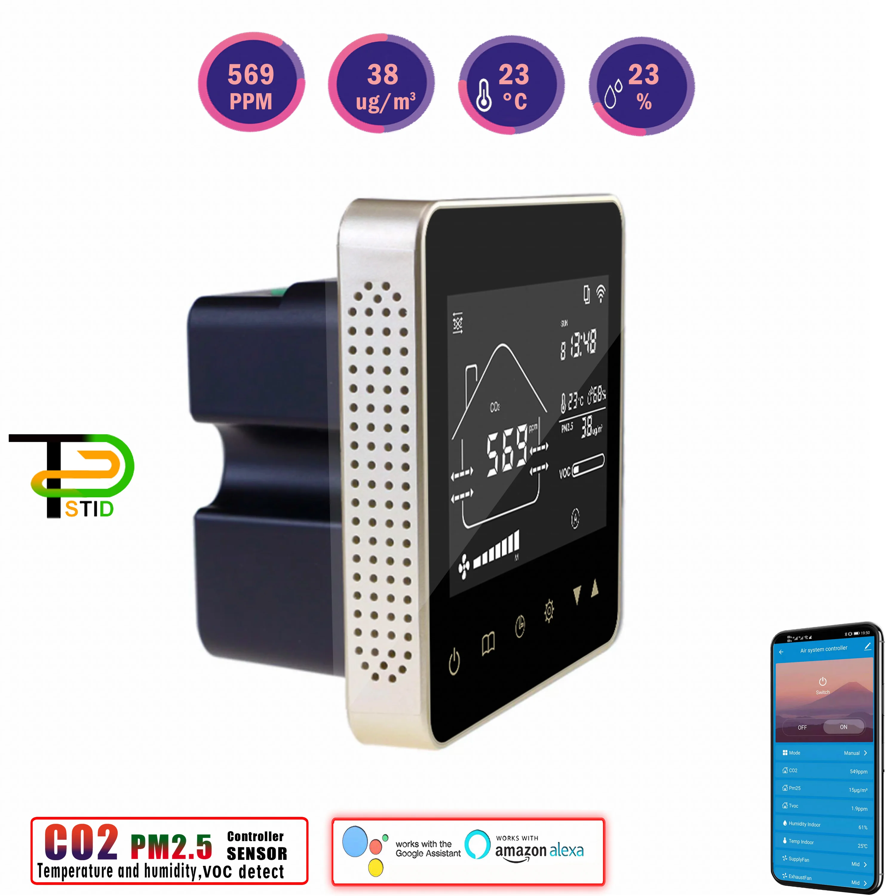 Wi-Fi CO2 PM2.5 датчик температуры и влажности VOC газоанализатор для контроллера