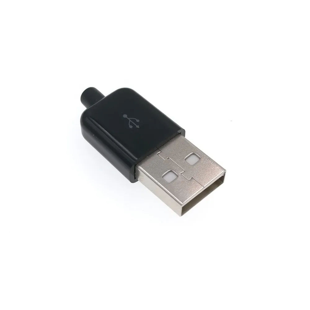 Штепсельная Вилка USB 2 0 A в сборе 10 комплектов черная штепсельная розетка|connector