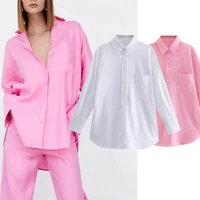 withered enlgand fashion simple solid linen pockets blouse women blusas mujer de moda 2021 kimono shirt women blouse and tops