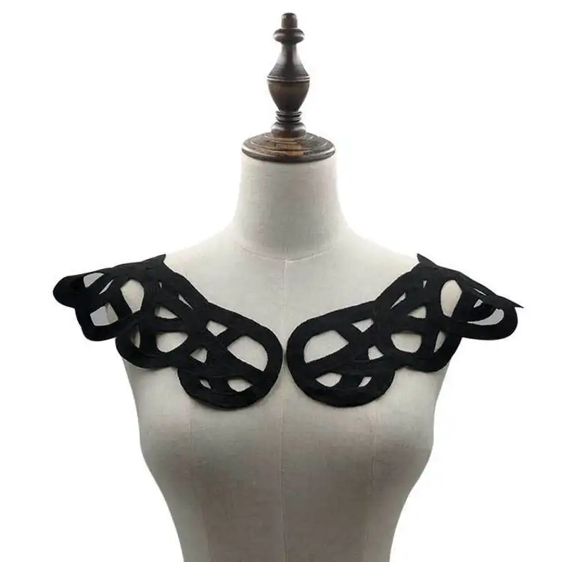 Аппликация для воротника с зеркальным кружевом водорастворимое венецианское