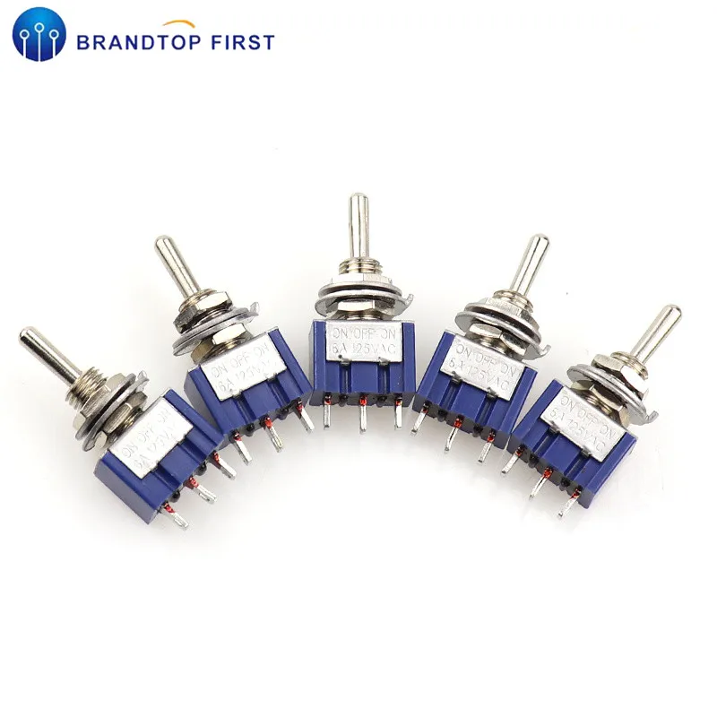 2 шт. запирающий переключатель выключатель 6A 125V MTS-102 103 мини 3PIN ON-ВКЛ-ВЫКЛ-на