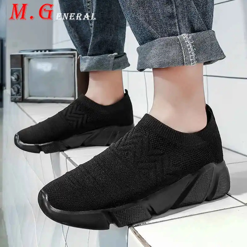 Женские спортивные кроссовки без шнуровки сетчатые легкие для бега женская