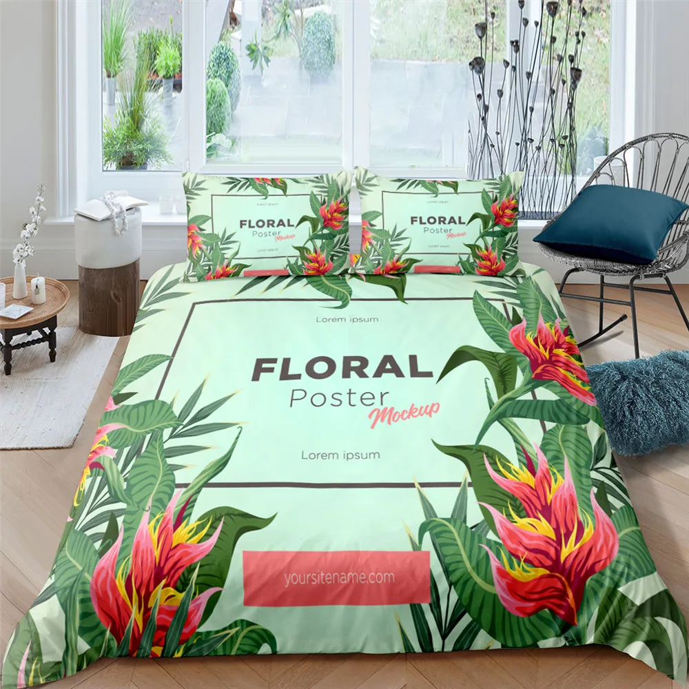 

Bedding Sets 3D Plant Duvet Quilt Cover Set Comforter Cover Set Pillowcase King Queen Full Double Home Texitle