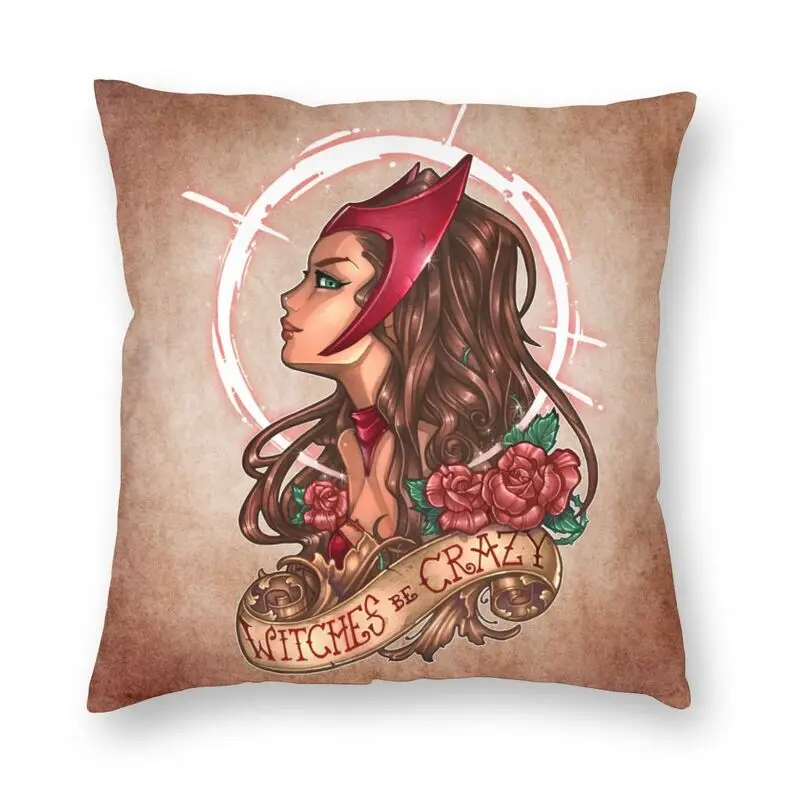 

Роскошная наволочка для подушки Scarlett Crazy Witch с татуировкой, декоративная наволочка на заказ, наволочка для подушки на Хэллоуин 45x45 см, наволо...