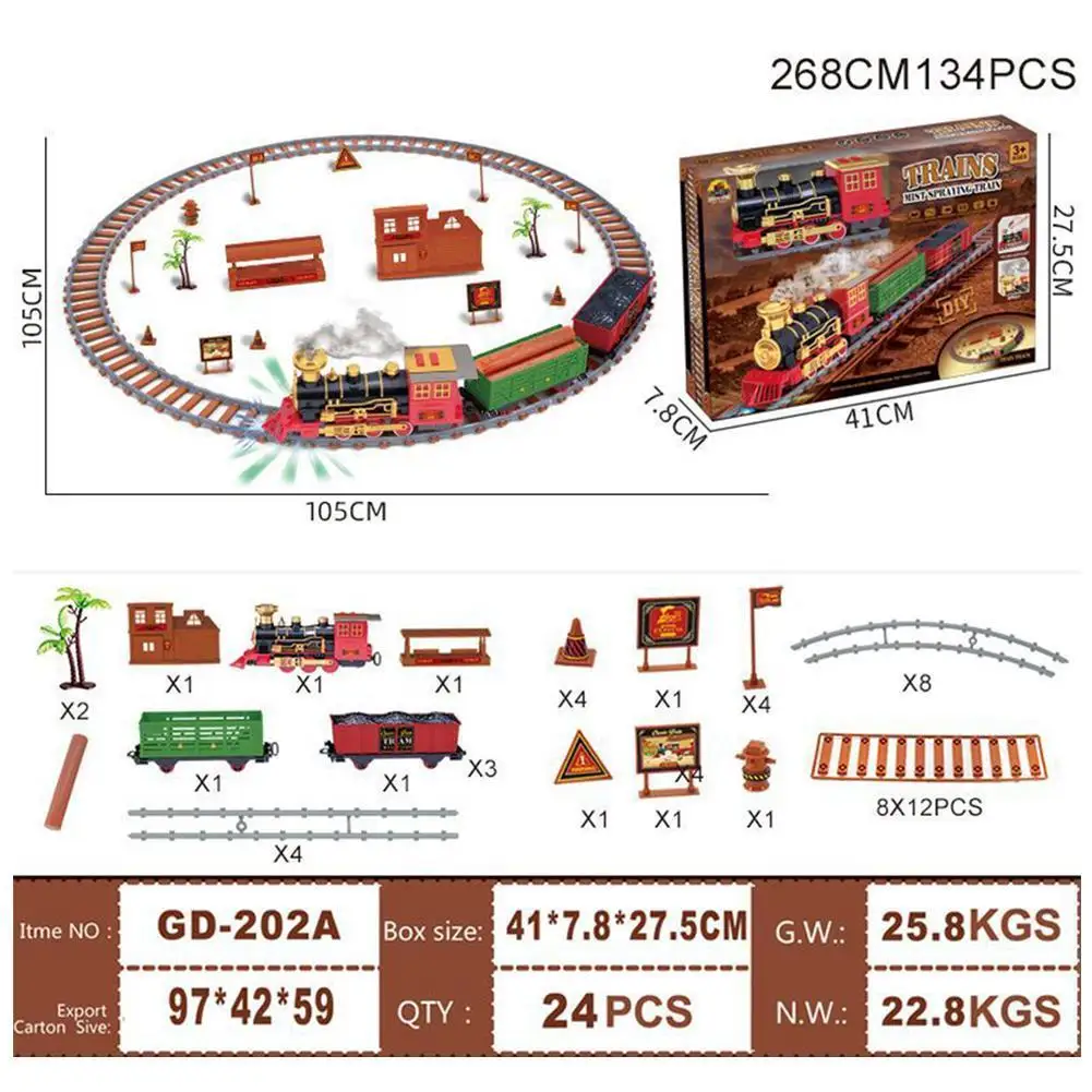 

Игрушечный поезд с подсветкой и звуками, набор рождественского поезда вокруг дерева, Электрический поезд с локомотивным двигателем, подаро...