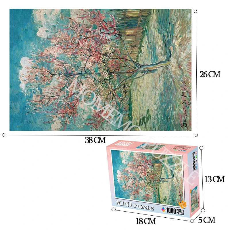 Пазл 1000 шт. розовое персиковое дерево в цвету Ван Гога Картины деревянные пазлы