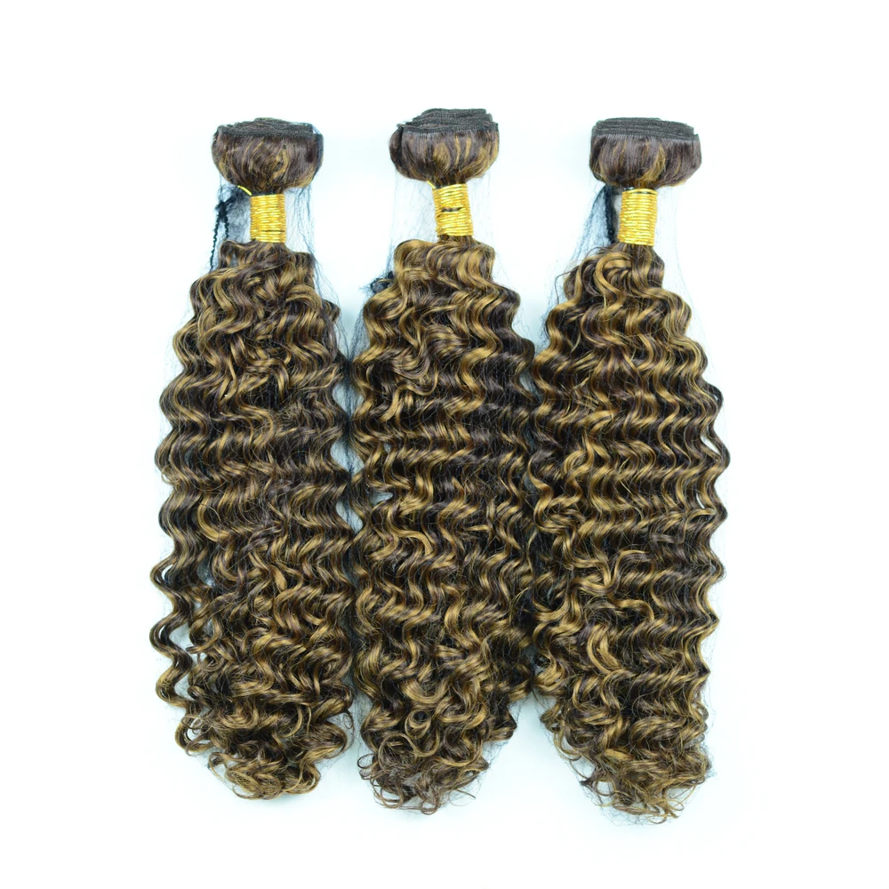 F4-27 Double Weft Heat Resistant Fiber Hair Wicks Deep Wave