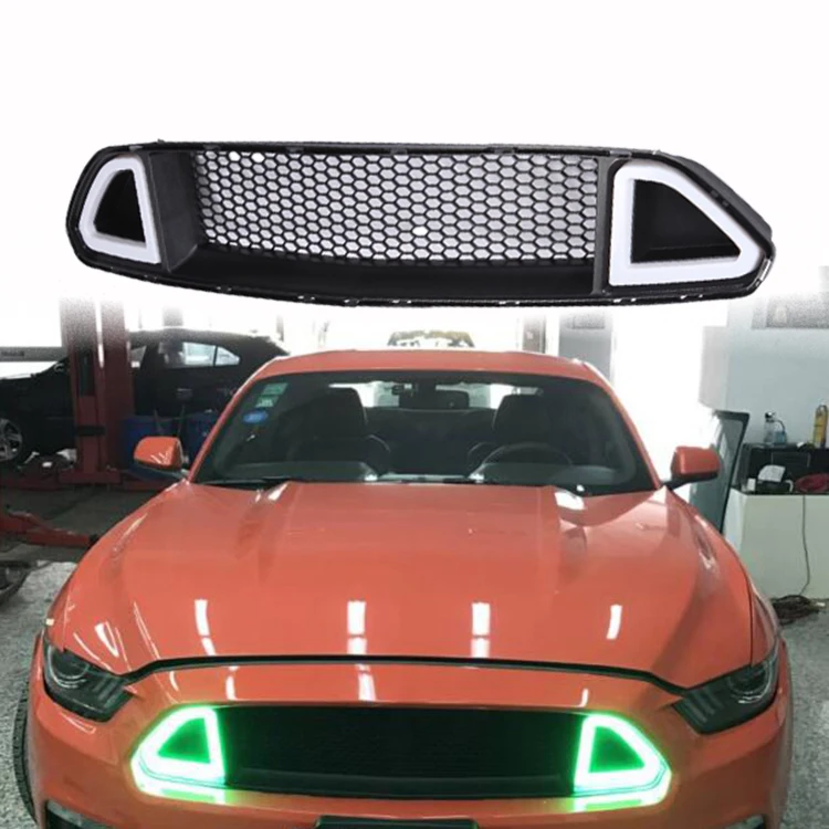 Передняя решетка F001 светодиодный для Ford Mustang 2015 2017 автомобильные аксессуары Lantsun|