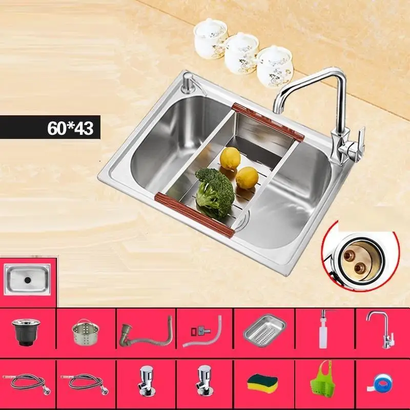 Tarjas Para Cocina Lavello портативная кухонная раковина из нержавеющей стали Lavabo Cuba Pia Cozinha Fregadero для мытья овощей - Цвет: Version F