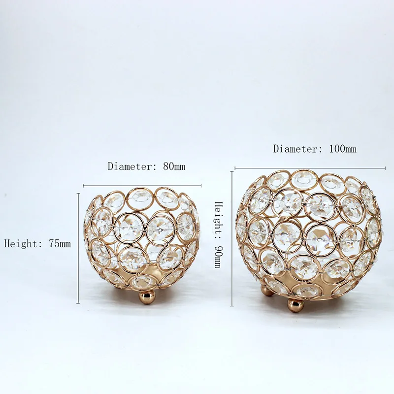 Горящая Золотая кристальная чаша подсвечники для свадьбы кафе украшения стола