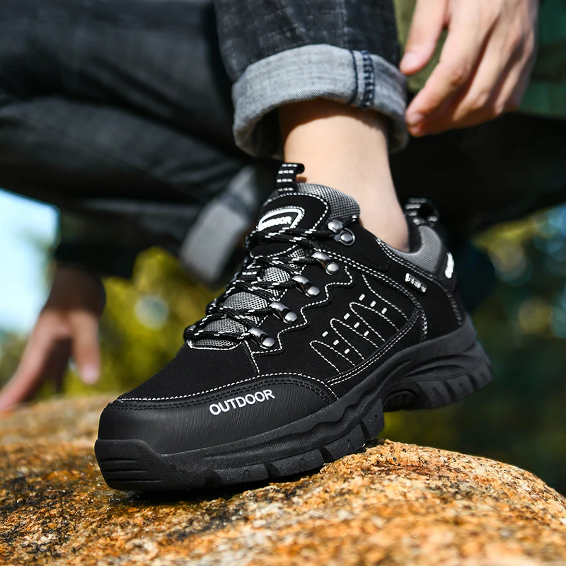

Suede Hunting Hiking Shoes Men Waterproof Sneakers Man Outdoor Mountaineering Shoes Mens Boots Climbing Rock Boots Large Size 47