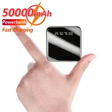 50000mAh Mini Power Bank with 2 USB Fast Charging Digital Display Portable External Battery Charger Suitable for Xiaomi IPhone