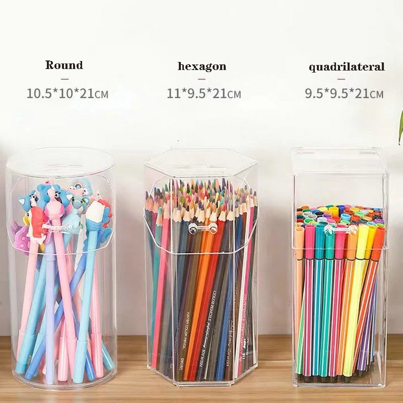 

Multi-function Desktop Organiser Stationery Storage Box Makeup Organizer Office Pen Holder Brush Transparent Acrylic Shelf