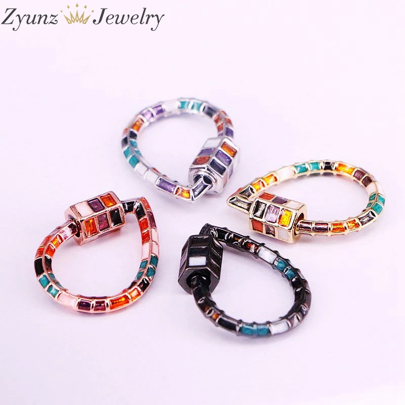 6 шт. в форме капли винтовые застежки замок карабин Эмаль Медь Разъем для