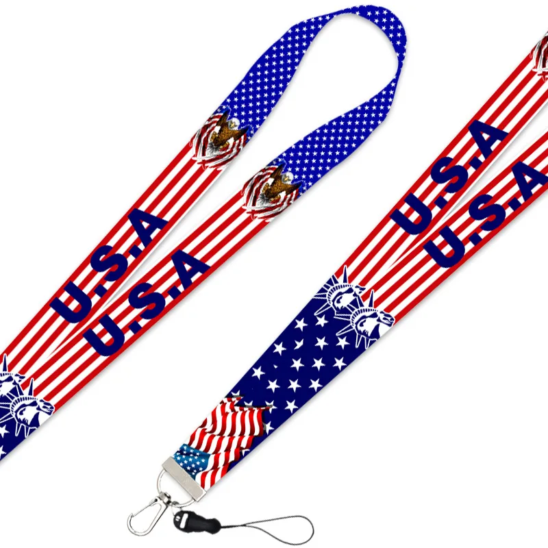 Американский флаг Мобильный телефон шнур лента Модный кулон в виде длинный