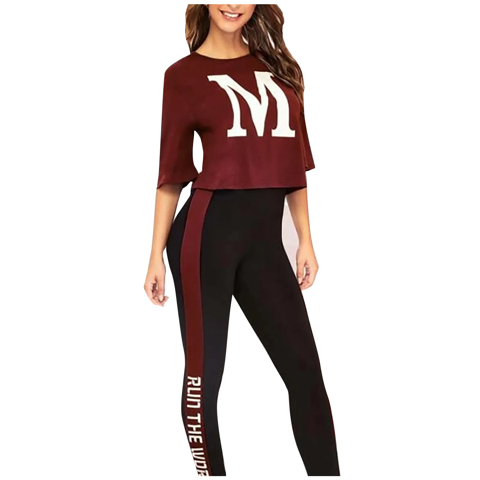 

Autumn And Winter Fashion Women Letter Printing Casual Two-piece Sets Home Suit Home Set Sweatshirt Sportswear New Year's Gift