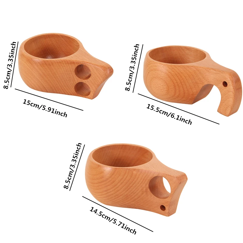 Круглая портативная чашка для чая и кофе креативный деревянный материал посуда