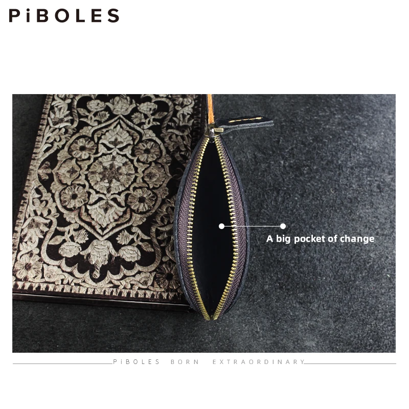 Cute Cat Women Wallet Handmade Genuine Leather Card Holder Pocket Portable Storage ID Card Slot Female Coin Purse With Zipper