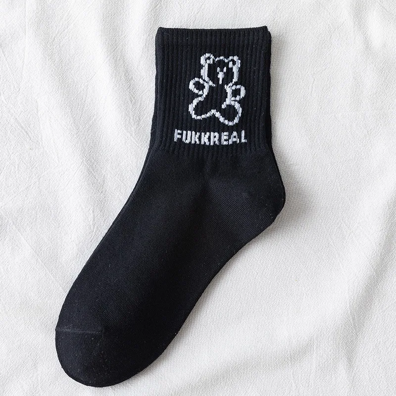 

New Cartoon Women's Breathable Cotton Socks Cute Bear Lovely Animal Pattern Girl Sock Combed of Pure Cotton Female Socks