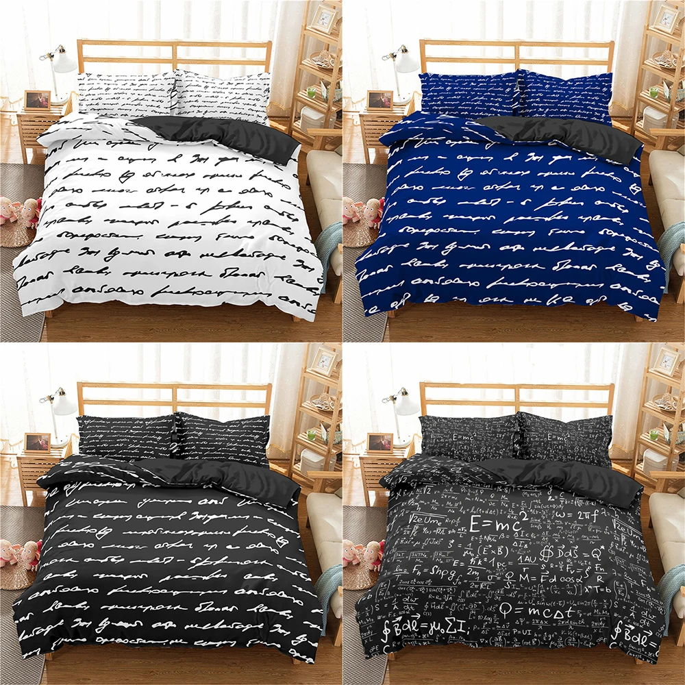 

Комплект постельного белья с буквенным принтом, Комплект постельного белья размера King/Queen, с пододеяльником, наволочкой, для спальни