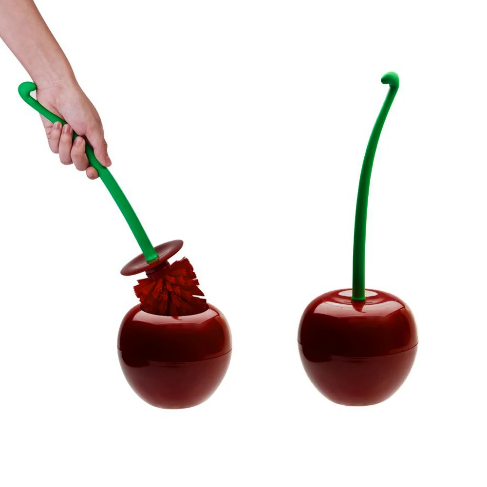 

1Set Cherry Shaped Toilet Brush Cleaning Toilet Brush And Holder Set Of Creative Cleaning Tools Plastic Bathroom accessories
