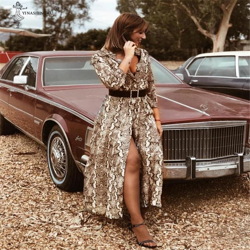 

Fashion Womens Snake Print Fashion Cardigan Elegant Long Sleeve kimono Cardigan Femme Snakeskin Serpentine Sundress Party Club