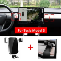 car mobile phone holder air vent for tesla model 3 interior dashboard cell stand support car accessories mobile phone holder