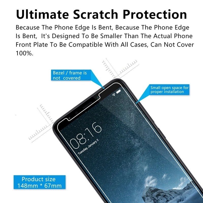 Phone Glass For Xiaomi Redmi 5 Plus 5.99&quot Premium Tempered Screen Protector Toughened protective film 2.5D 9H | Мобильные