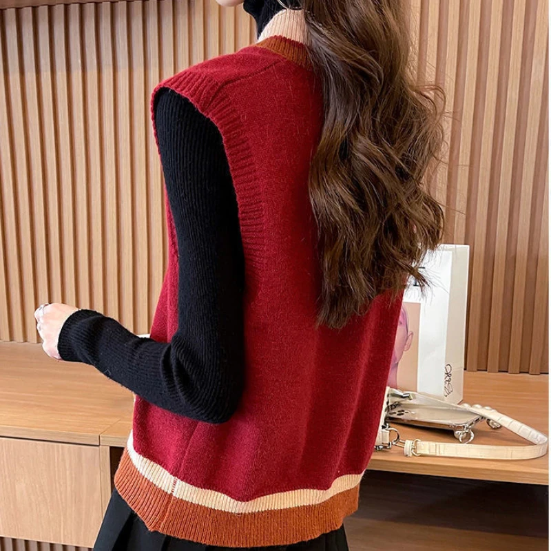 Женский простой классический свитер в стиле пэчворк трендовые повседневные