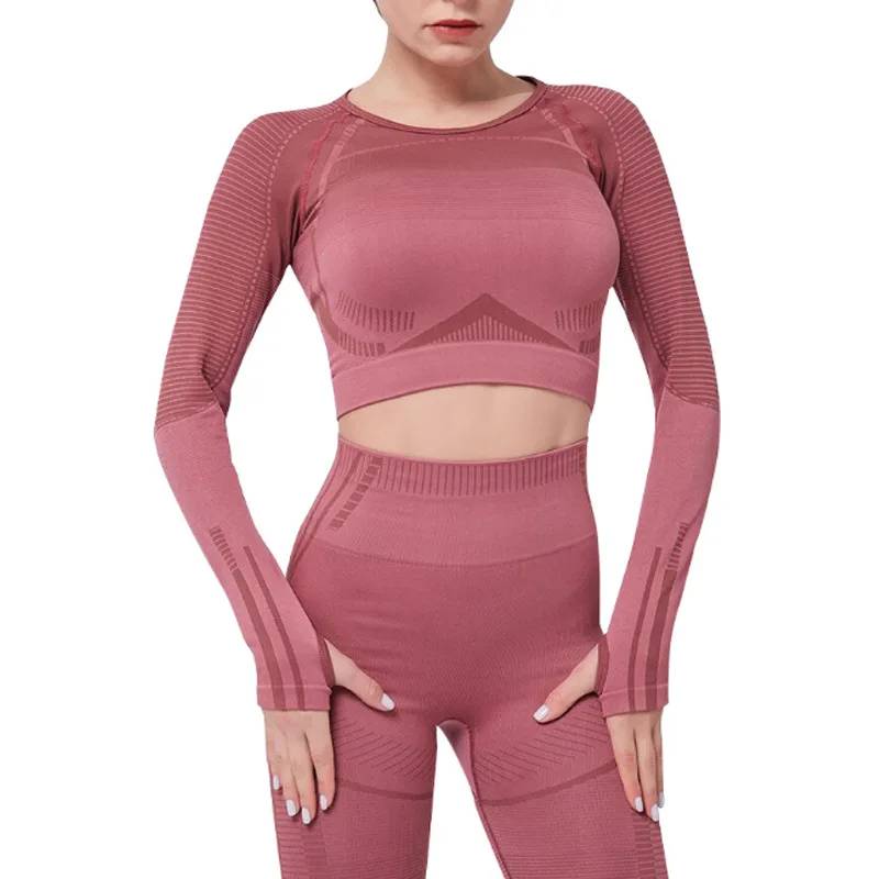 

New Seamless Knitted Yoga Suit Sports Quick-Drying Elastic Slim Fashion Yoga Clothes for Women