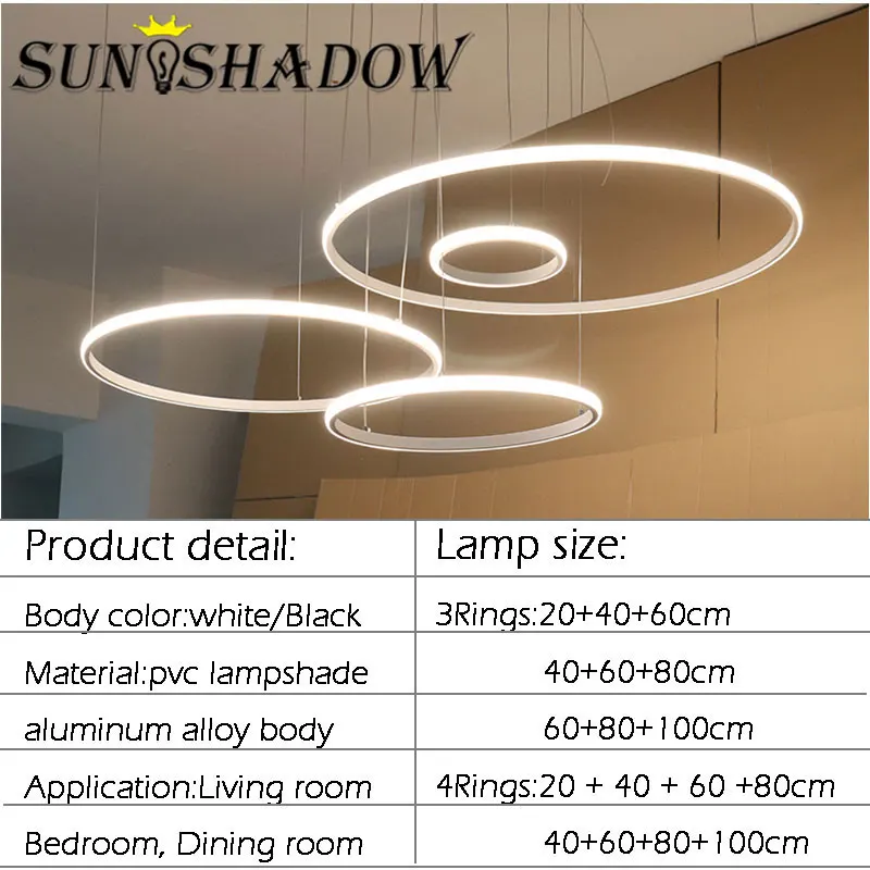 Lámpara LED moderna circular de 3 anillos para sala de estar, dormitorio, comedor, cocina, lámpara de iluminación de techo, Lampara deco tech