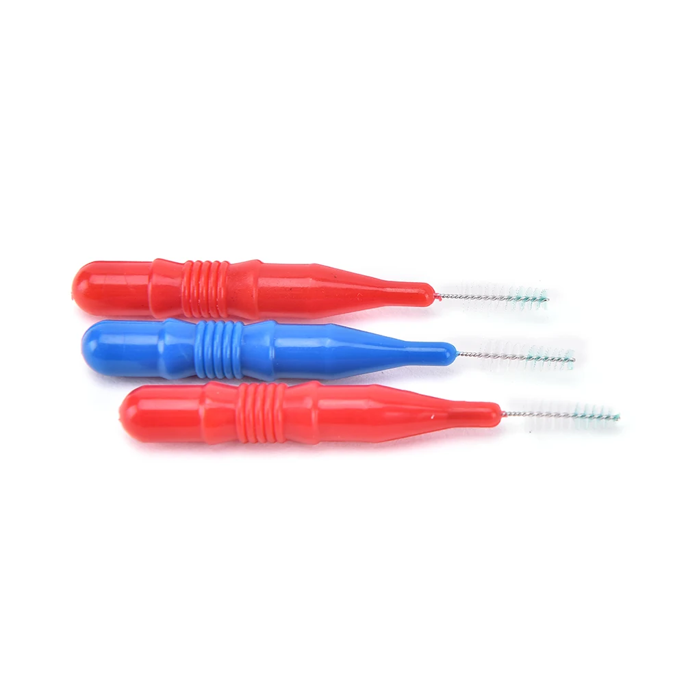 

50 PC Two-color brush head Dental Floss Practical Clean Tooth Floss Head Hygiene Dental Plastic Interdental Brush Toothpick