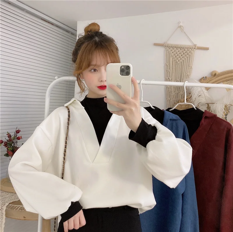 

Рубашка-двойка Женская с длинным рукавом и воротником-стойкой