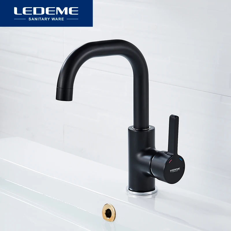 Смеситель для раковины LEDEME L1099 L1099B L1099P L1099W L1099Z черный кран холодной и горячей воды
