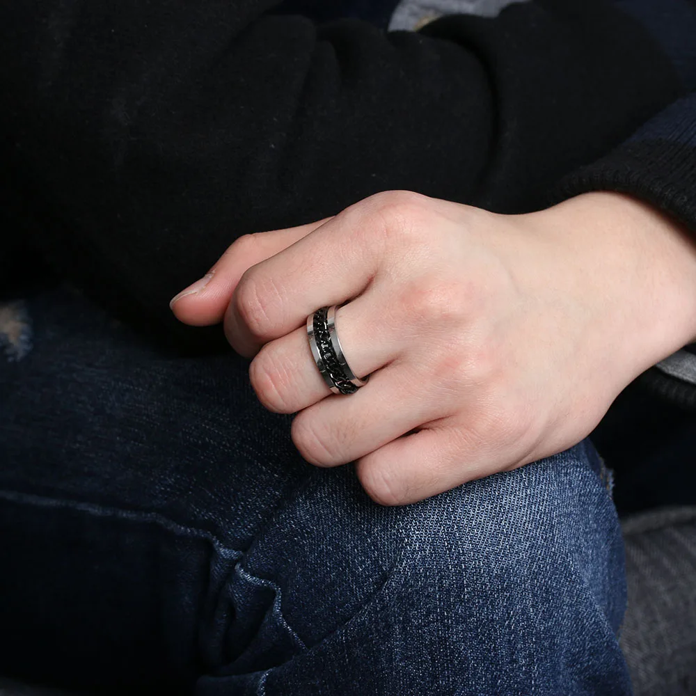 Кольцо-Спиннер из нержавеющей стали и титана для мужчин женщин - купить по