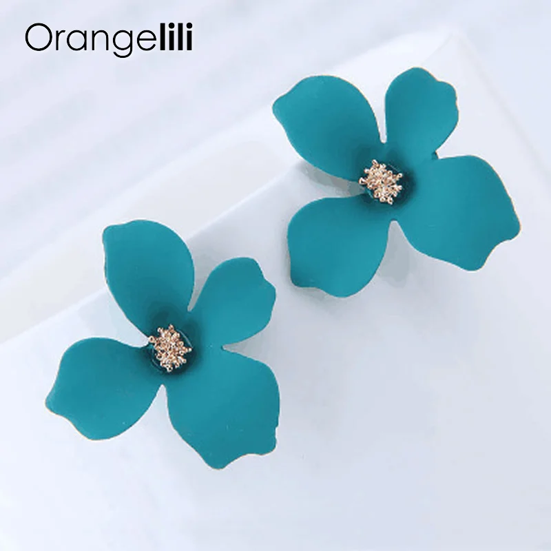 Pinkdudu новые серьги гвоздики Ins с большим цветком распылитель для женщин модные