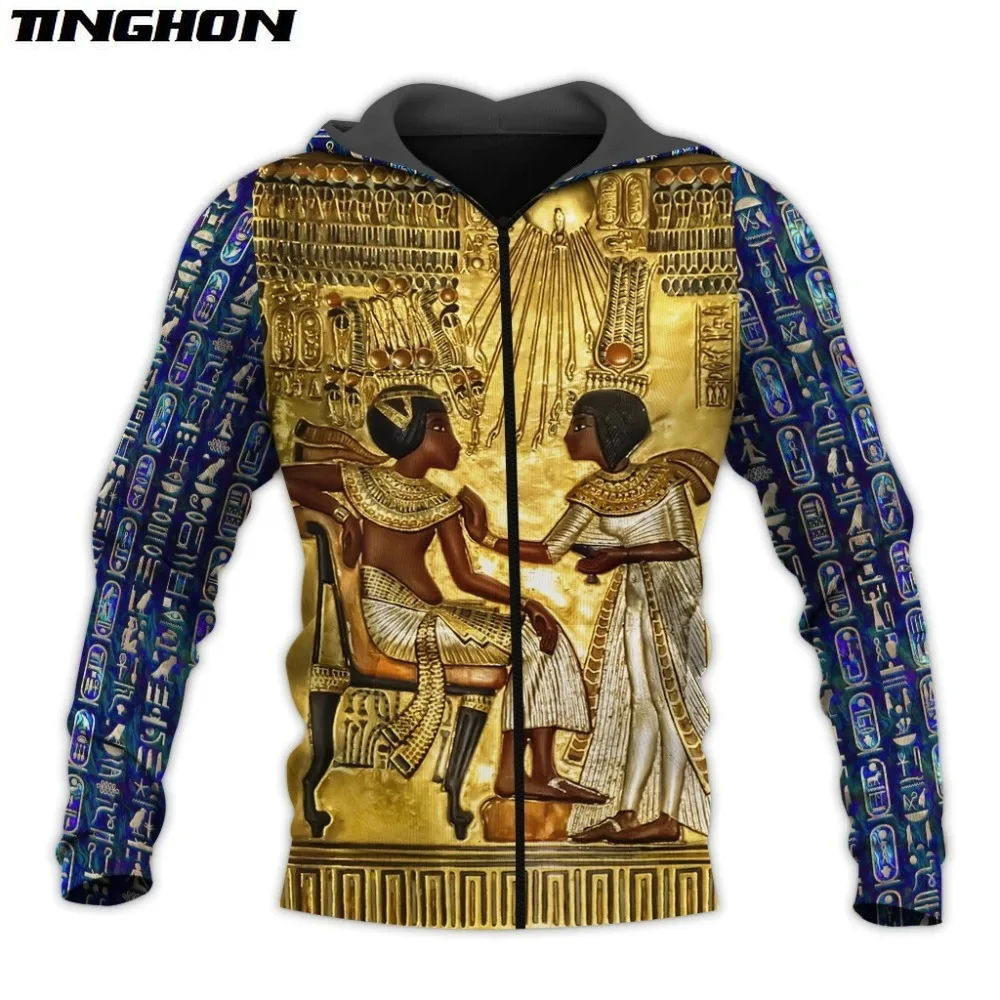 XS 7XL таинственный ретро древний Египетский Тотем Фараона 3d толстовки/Свитшот
